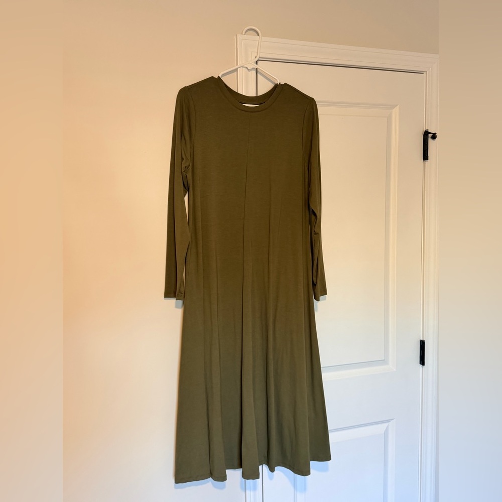 Nordstrom Rack Olive Green Long Sleeve Dress